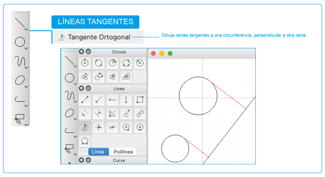 Rectas tangentes a circunferencia perpendicular a recta